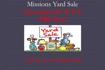 FBC Missions Yard Sale